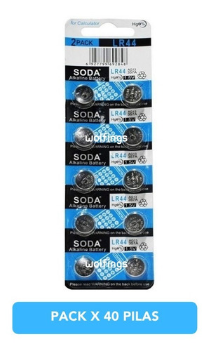 Pack X 40 Pilas Boton Alcalinas Lr44 Ag13 A76 357 1,5v Soda 