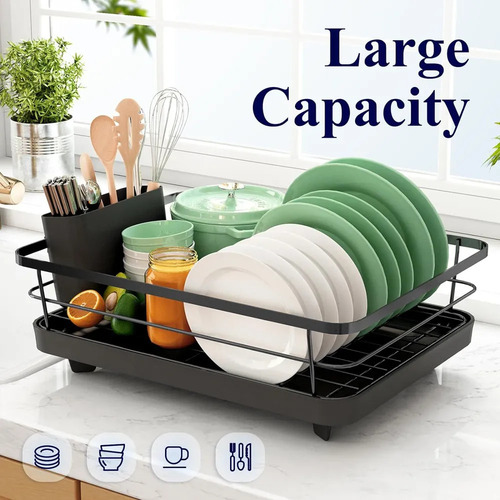 Para Escurridor De Platos Con Soporte De Acero Inoxidable Y