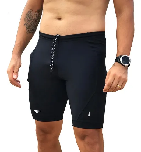 Bermuda De Compressão Masculina Com Bolso Corrida
