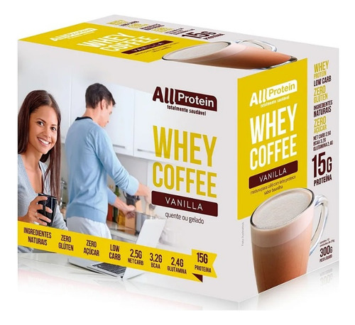 Caixa De Whey Coffee Vanilla 300g (12 Doses) - All Protein