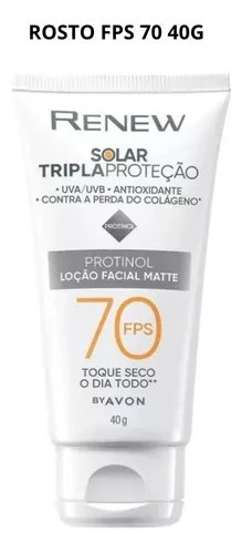 Protetor Solar Facial Avon Renew Fps70 Toque Seco 40g Matte