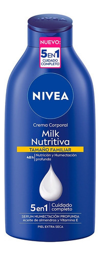 Crema Corporal Nivea Milk Nutritiva Piel Extra Seca 650 Ml Almendras