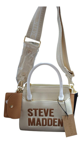 Bolsa Steve Madden Blanco Crossbody Bolso Mujer Do341060 Blanco Lisa Oro Blanco