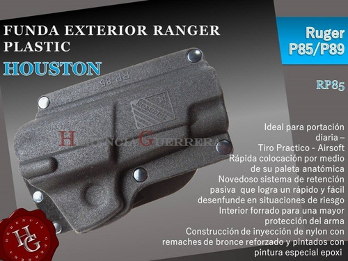 Imagen 2 de 7 de Pistolera Houston Funda Ranger Ext Ruger P85/p89 Rp85