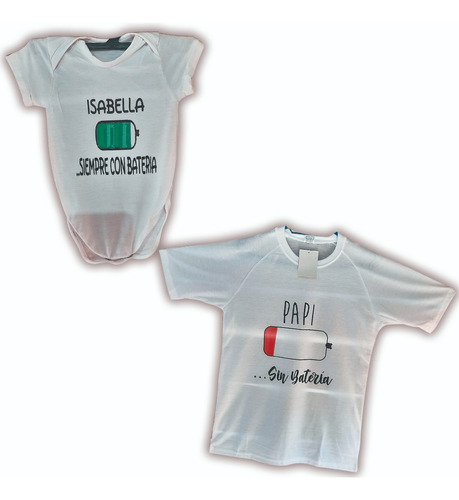 Combo Body Bebé Remera Camiseta Hijo Y Papá 