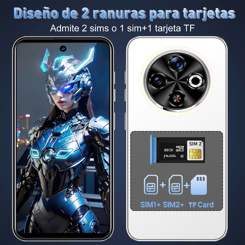 Teléfono Octa-core 10gb + 128gb 6.56 Pulgadas Android 14.0 Dual Sim Batería 6500mah 21mp Camara Smartphone Celular