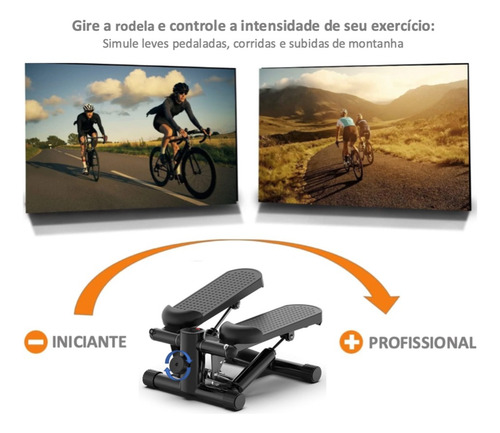 Simulador de caminata Stepper con monitor de pasos de peso ajustable, color negro