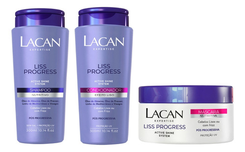 Kit Lacan Liss Progress Shampoo Condicionador Mascara