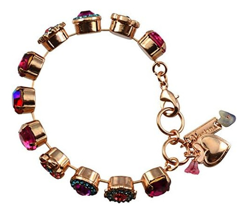 Brazalete De Tenis Con Gema Grande De Cristal Chapado En Oro