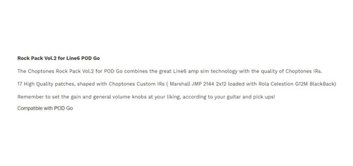 Rock Pack Vol.2 For Pod Go - Choptones