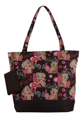 Betty Boop Tote Bag Bolso De Hombro De Moda (negro Multi)