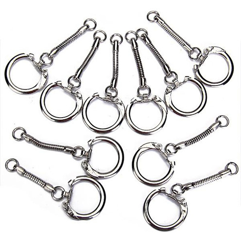 10x Plata Serpiente Cadena Llavero