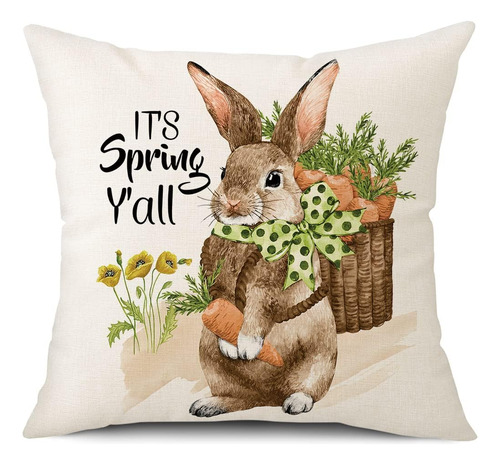 Cubiertas De Almohada De Pascua Gujiahone Spring 18x18 De 2
