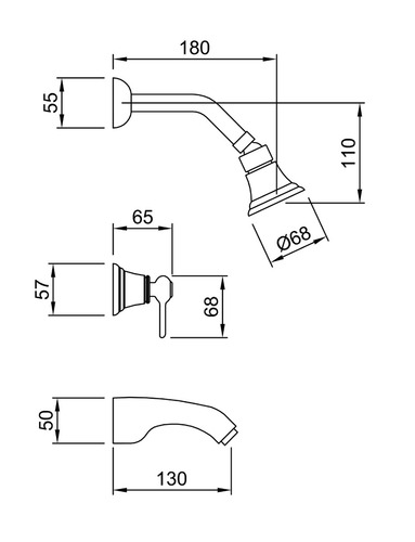 Combo Grifería Peirano Burgos Lever Ducha Embutir + Bidet Ahora 12 Y 18