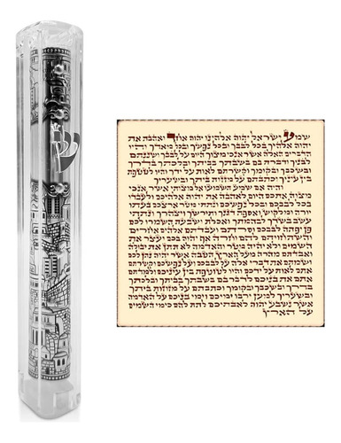 Estuche Para Mezuzah Talisman4u Silver Ornament