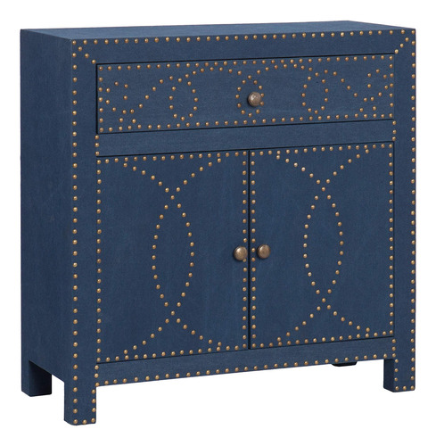 Sei Furniture Florian - Armario Azul Marino De Doble Puerta,