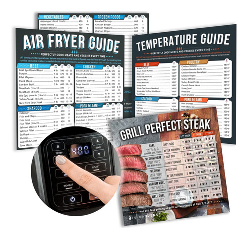 Air Fryer Cheat Sheet Cooking Times Chart Magnet Accessorie.