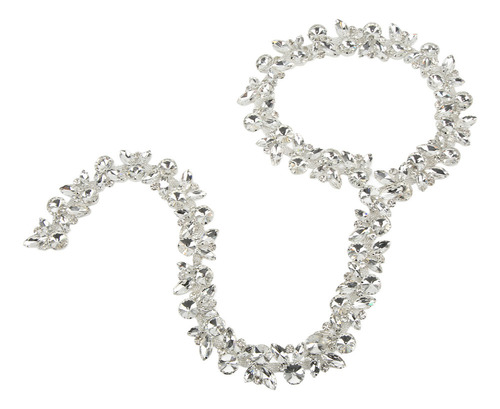 Cinturón De Cadena De Diamantes De Imitación Blanco, Corte