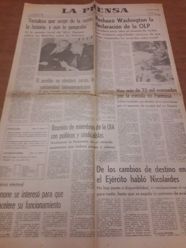 Diario La Prensa 27 7 1982 Evita Avellaneda Formosa Malvinas