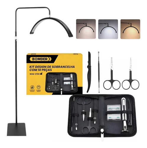 Kit Arco De Luz Led Lua + Kit De Sobrancelhas Profissional