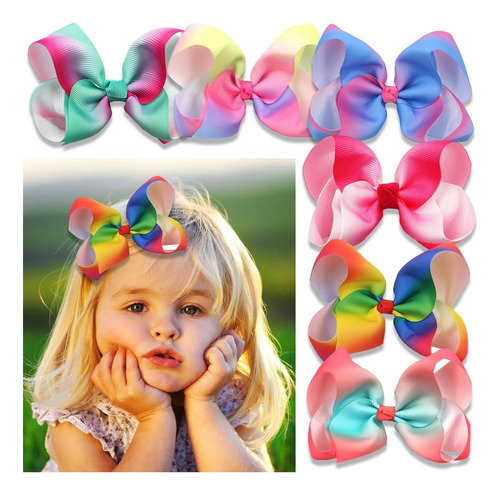 6pcs Bows Bows Baby Girl Clips Coloridos Clips De Coches De