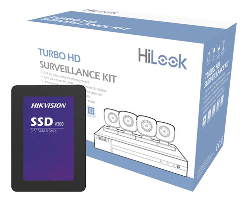 Kit Hilook Turbohd/ Dvr 4 Canales / 4 Cámaras Bala Metal