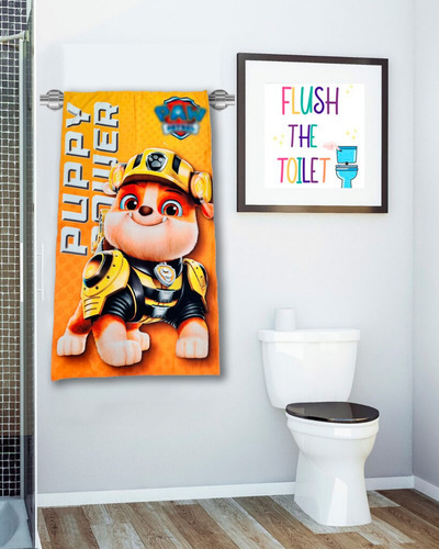 Toalla De Baño Diseño Paw Patrol Puppy 155x85 Cm Microfibra Amarillo Paw Patrol Puppy Power