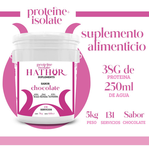 Proteína Whey Hidrolizada Isolate Hathor 5kg Varios Sabores Chocolate