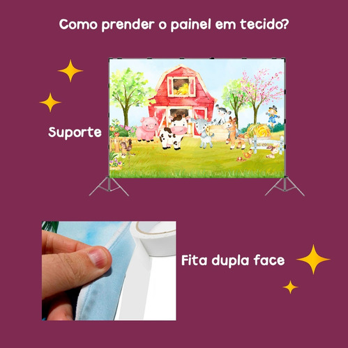 Imagem 3 de 6 de Painel Tecido Sublimado 3d Fazendinha Feliz 4,00m X 2,50m