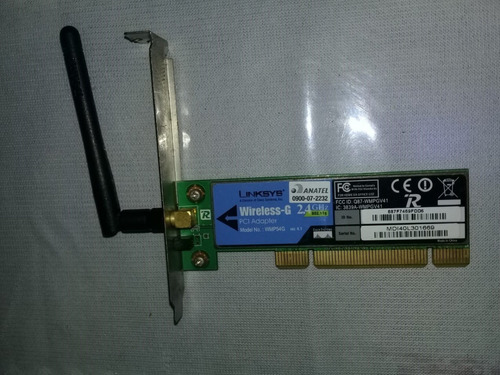 Tarjeta Adaptador Linksys Wireless Vwp54g Pci 2.4 Ghz (Usado)