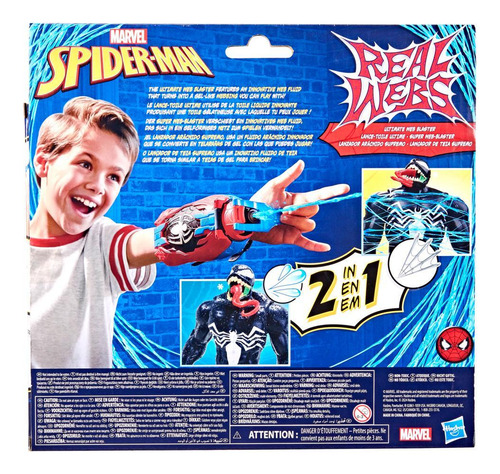 Lanzador Marvel Spider-man Real Webs Arácnido Supremo 2 En 1