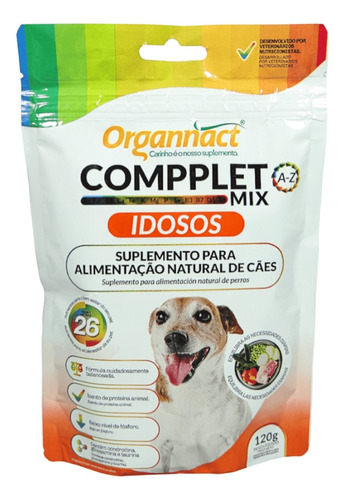 Compplet Mix A-z Pó 120g Suplemento P/ Cães Idosos Organnact