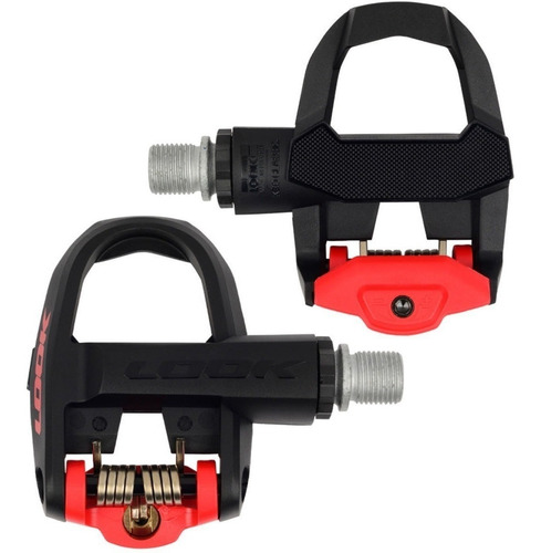 Imagem 1 de 6 de Pedal Look Keo Classic 3 Preto/vermelho,c/ Tacos Cinza