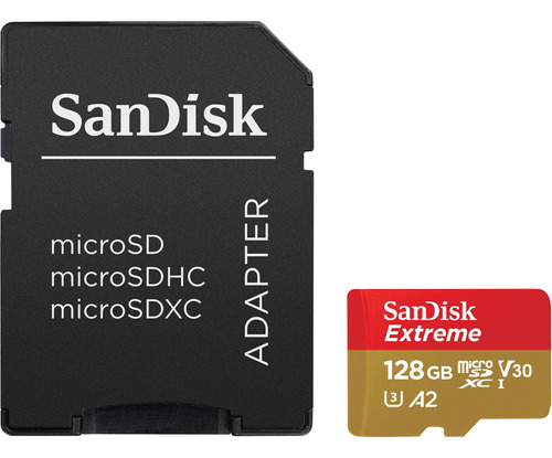 Sandisk 128gb Extreme Uhs-i Microsdxc Memory Card With Sd Ad