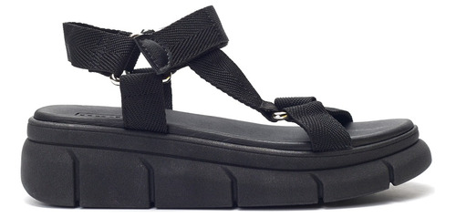 Sandalias Slides Moleca Con Plataforma Color Negro Mujer