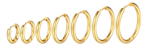 Aros Basic Finos Dorados Plateados Acero Quirúrgico Oro 18k