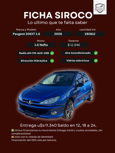 Peugeot 206 1.6 nafta 4 puertas 1.6 Nafta
