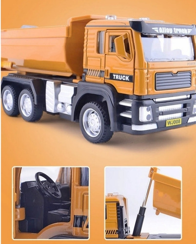 Camión Volquete De Construcción De Aleación En Miniatura, Ju