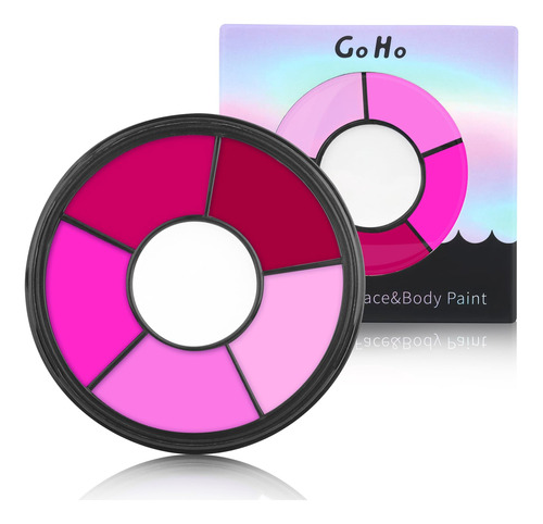 Go Ho Pintura Facial Corporal De 6 Colores Rosa Intenso, Maq