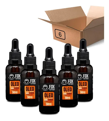 comprar Óleo Para Barba Fox For Men 30ml Ótima Fragrância Kit 6un