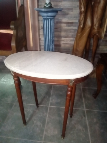 Mesa Antigua Cedro De Estilo Inglés Tapa Marmol Biselado (Usado)