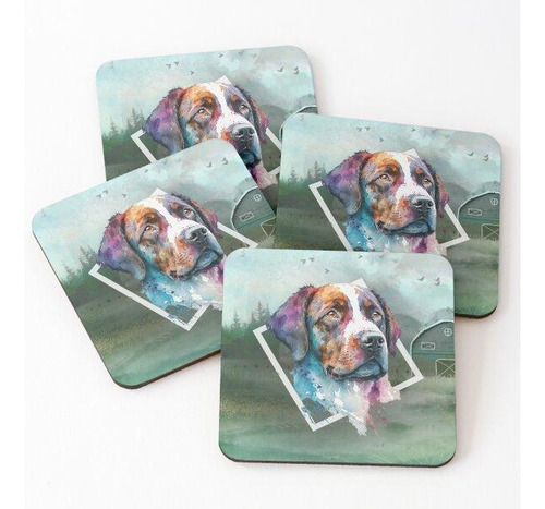 Set Posavasos Bolt El Perro Con Fondo - Serie De Animales En
