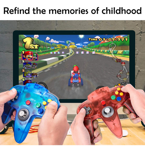 Paquete De 2 Controladores Usb Retro Para Juegos N64 Pc