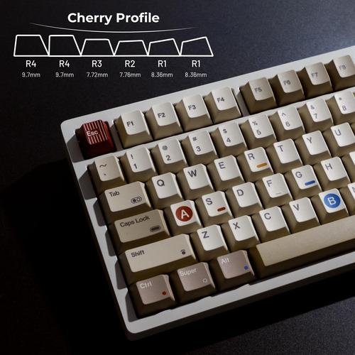 Ohy Pbt Keycaps, Xvx Retro Keycaps 75 Por Ciento, S-sublimat
