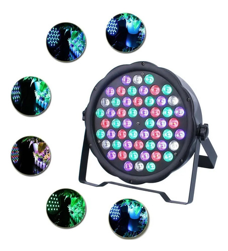 Tacho Par Led Rgb 54 Led Control Dmx Ritmico Para Dj Evento