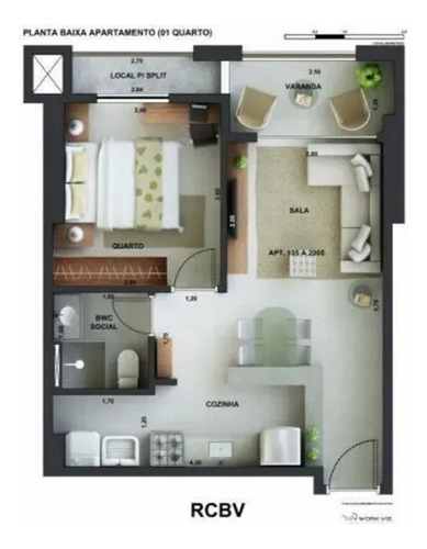 Vendo Apartamento No Recife, 01 Quarto, Varanda, Central Gás