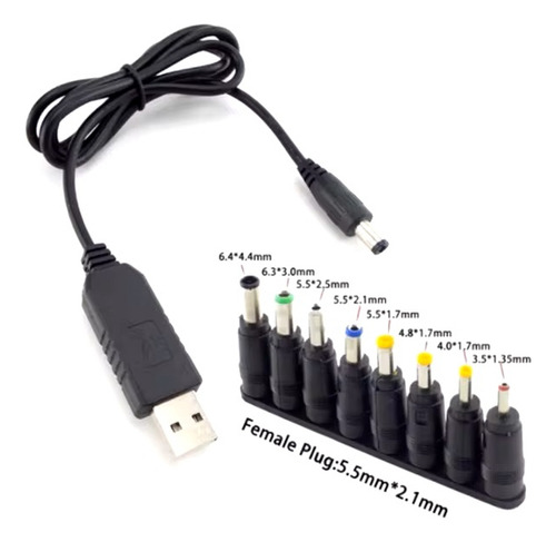 Cable Usb 5v A 12v 1a Y 1.5a Para Router 8 En 1