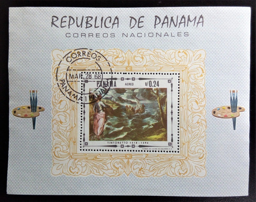 Panamá Arte, Bloque Aéreo Sc 482k Tintoret 1968 Usado L16440