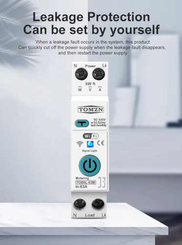 Protector De Tension Wifi Disyuntor Medidor Consumo Tuya
