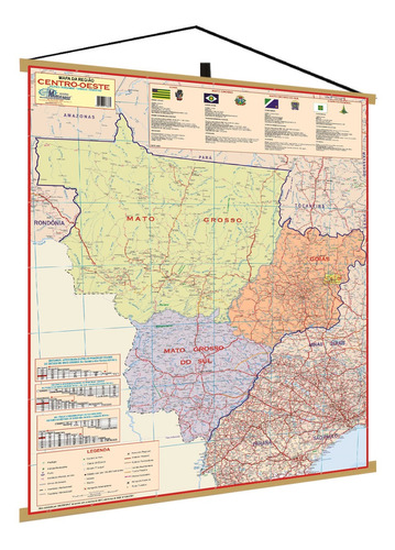 Mapa Brasil Região Centro Oeste Banner Geográfico Poster